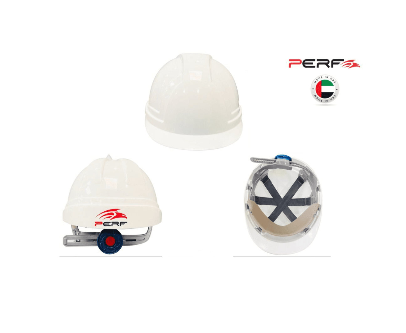 PERF XPRSS-P Push Button Safety Helmet with Y-Shield Technology - White