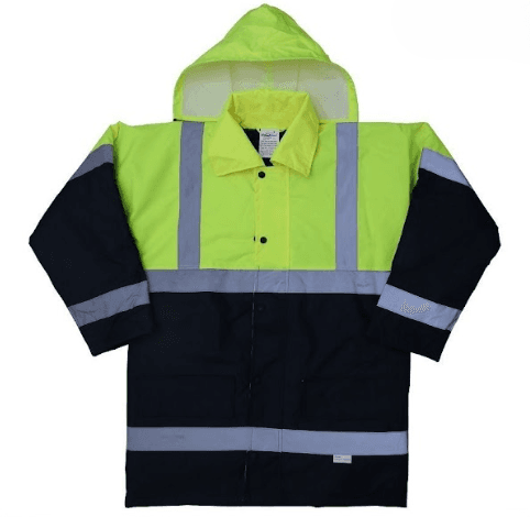Vaultex KIP Hi-Vis Winter Jacket - Yellow/Navy, Water-Resistant