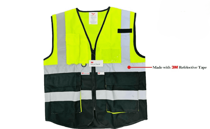 VOLTA Executive Safety Vest, Yellow/Black, High-Vis with 3M Reflective Tape (VL002 VE)