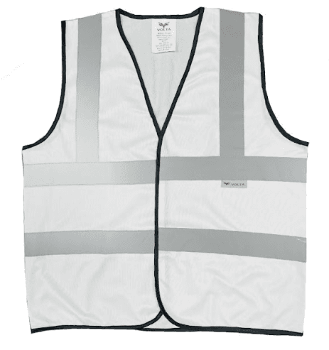 Volta High Visibility Safety Vest - White, Reflective Fabric